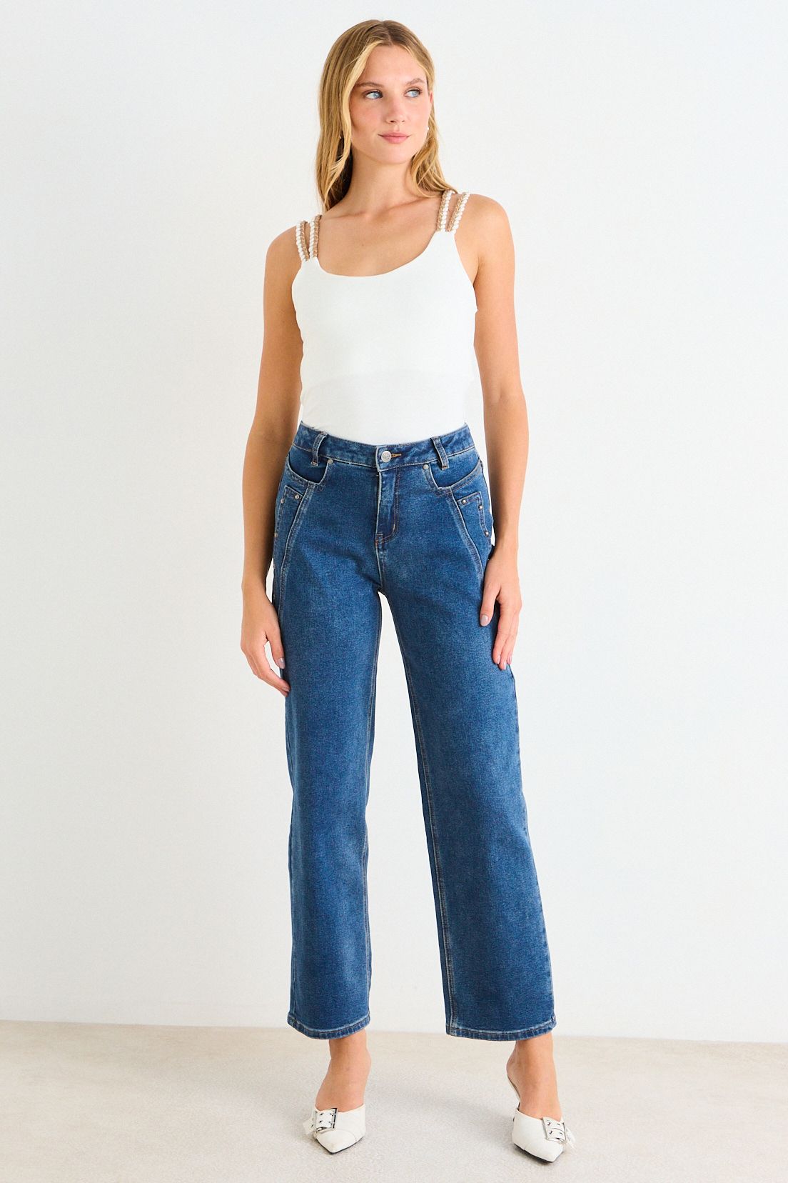 BLUSA SIN MANGAS LISA CRUDO MUJER IO - 4