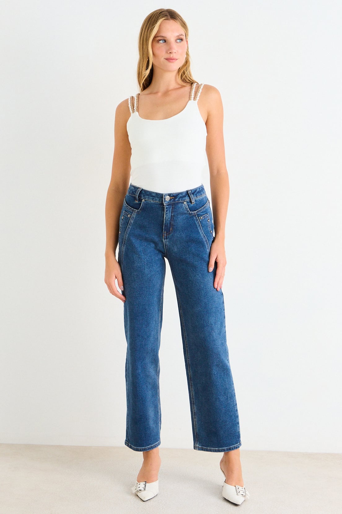 BLUSA SIN MANGAS LISA CRUDO MUJER IO - 4