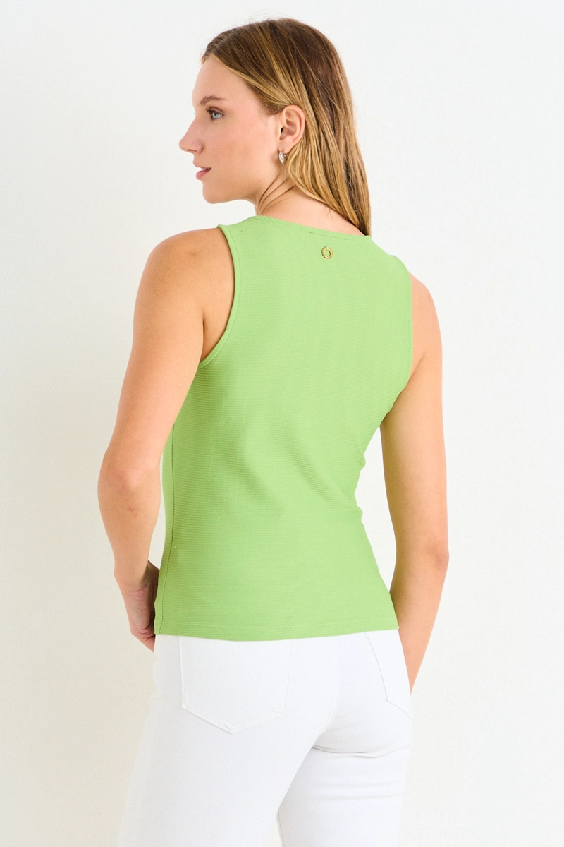 POLERA SIN MANGAS LISA VERDE LIMA MUJER ASH - 3