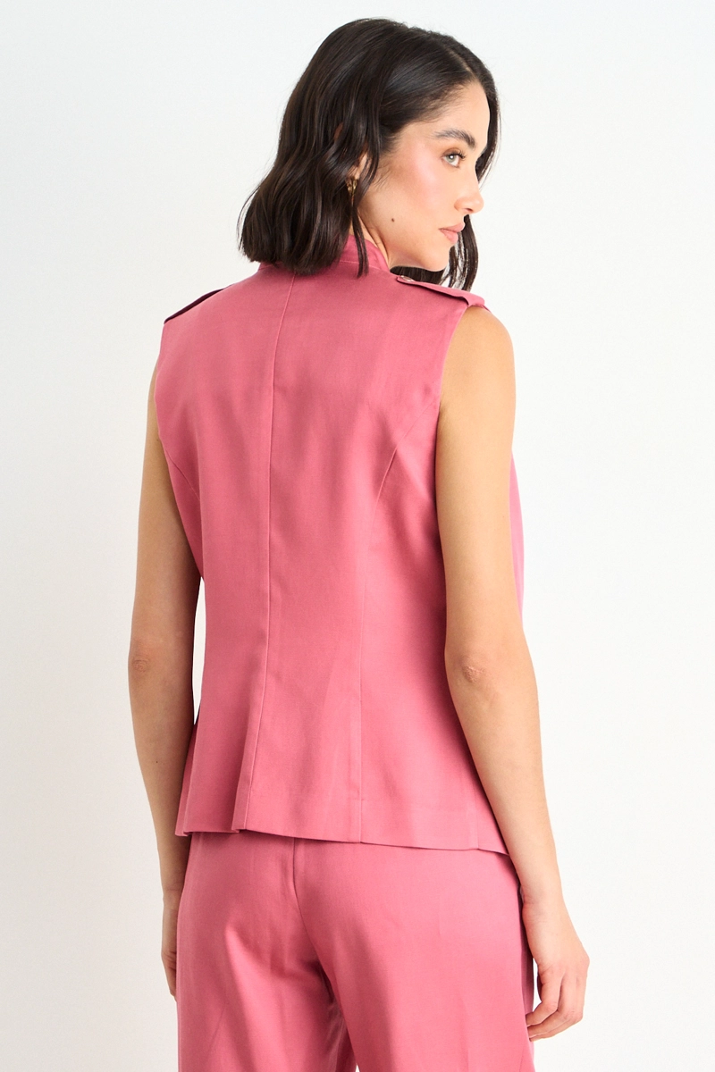 TAPADO LISO SIN MANGAS ROSA CORAL MUJER ASH - 3