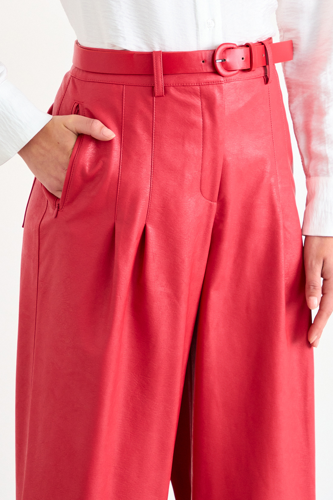 PANTALON LISO ROJO CORAL MUJER IO - 2