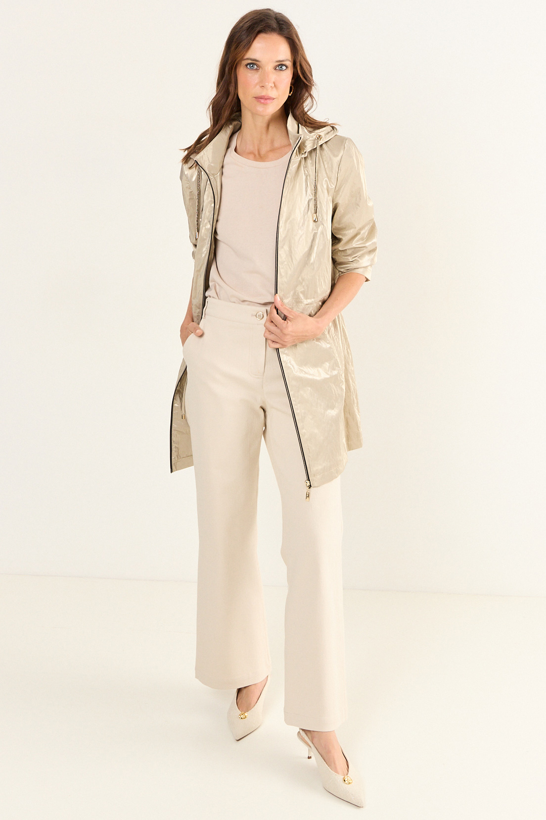 TRENCH METALIZADO BEIGE MUJER MAGRIFFE - 5