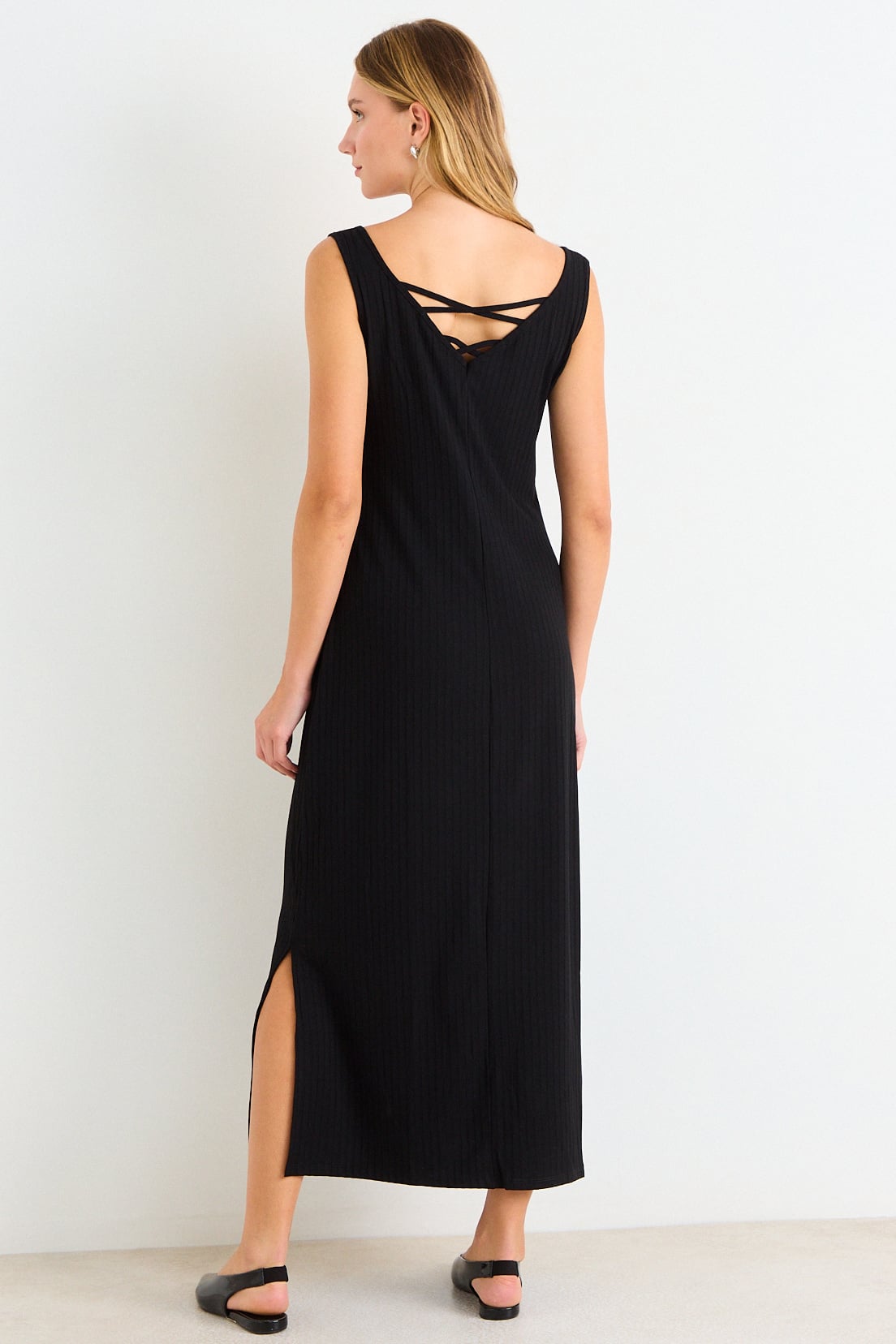 VESTIDO LISO NEGRO MUJER ASH - 4