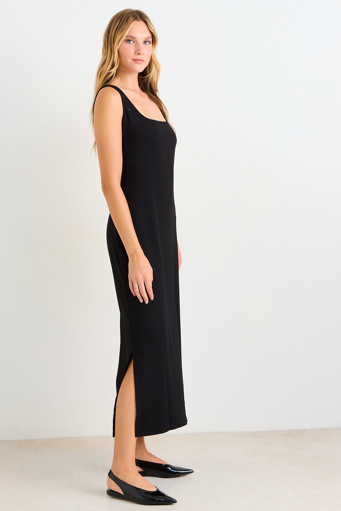 VESTIDO LISO NEGRO MUJER ASH - 5