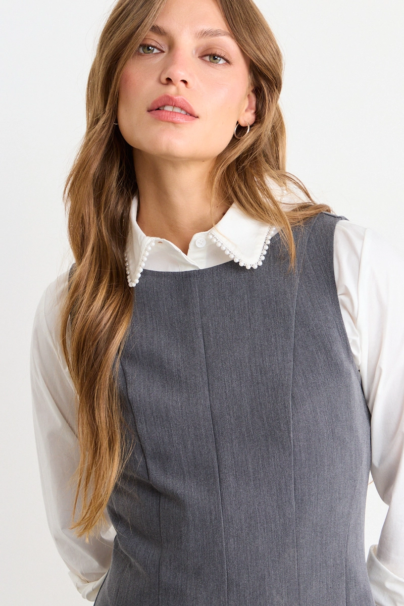 VESTIDO LISO GRIS MUJER IO - 2