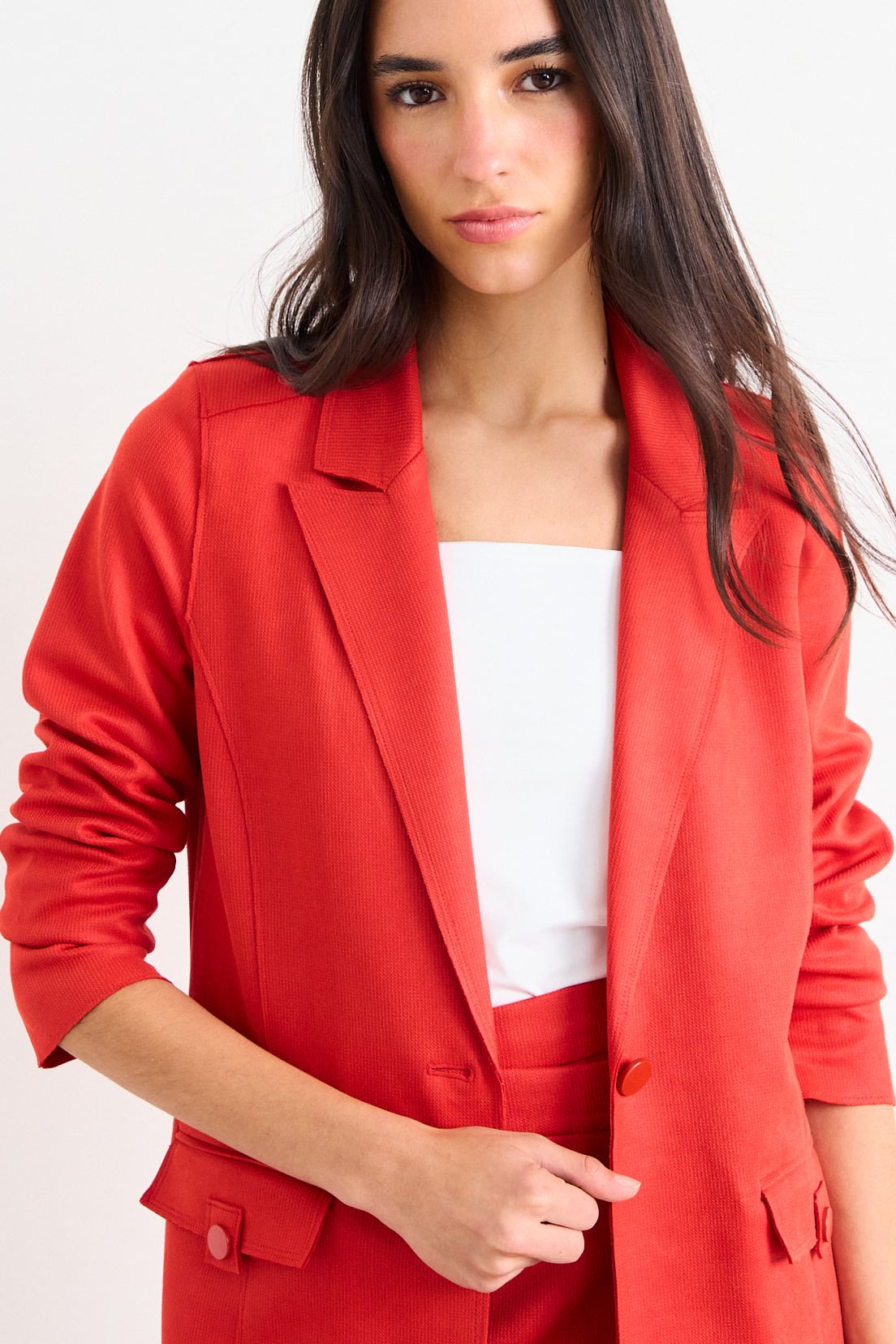 BLAZER LISO ROJO MUJER IO - 2