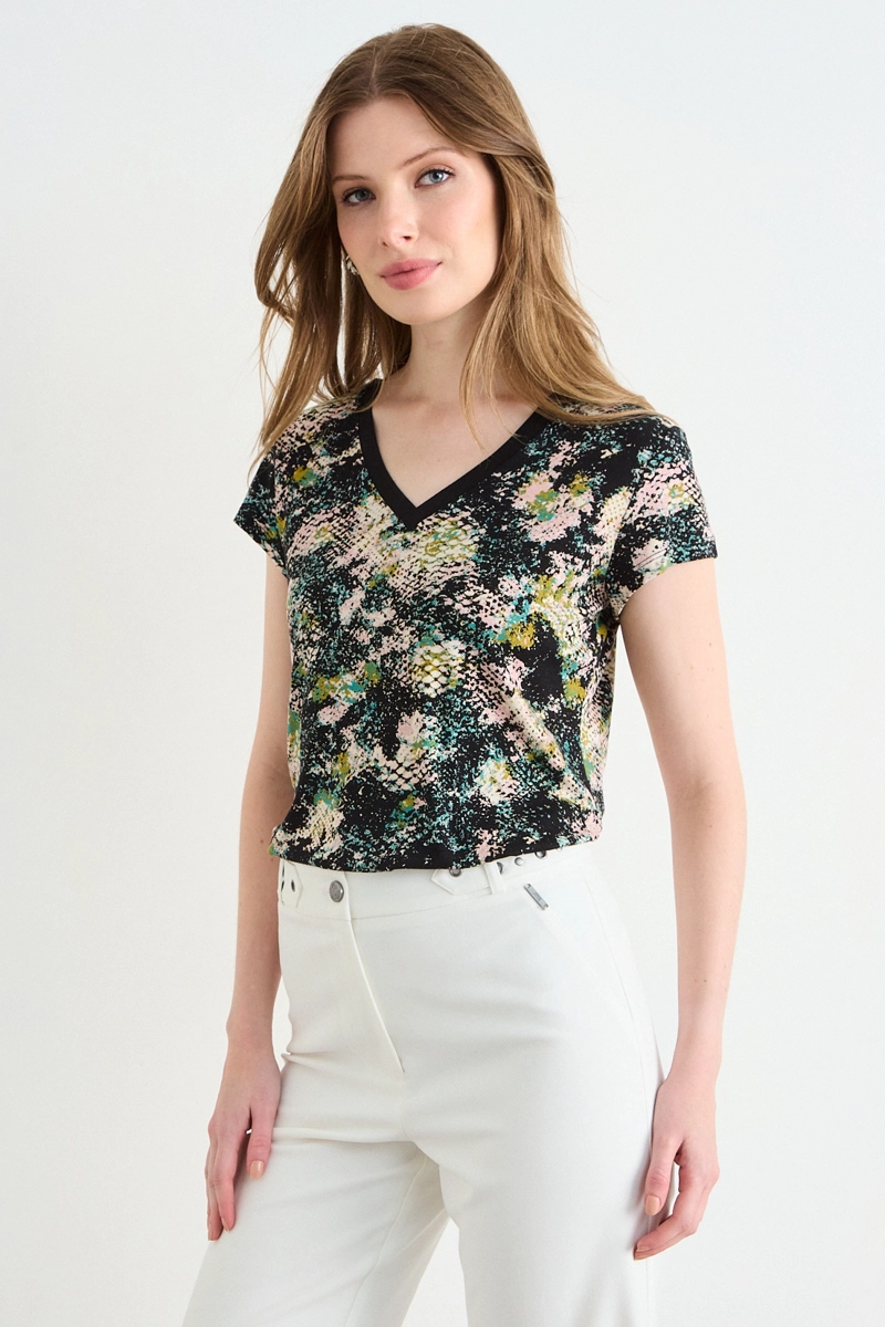 POLERA FULL PRINT NEGRO MUJER ASH - 1