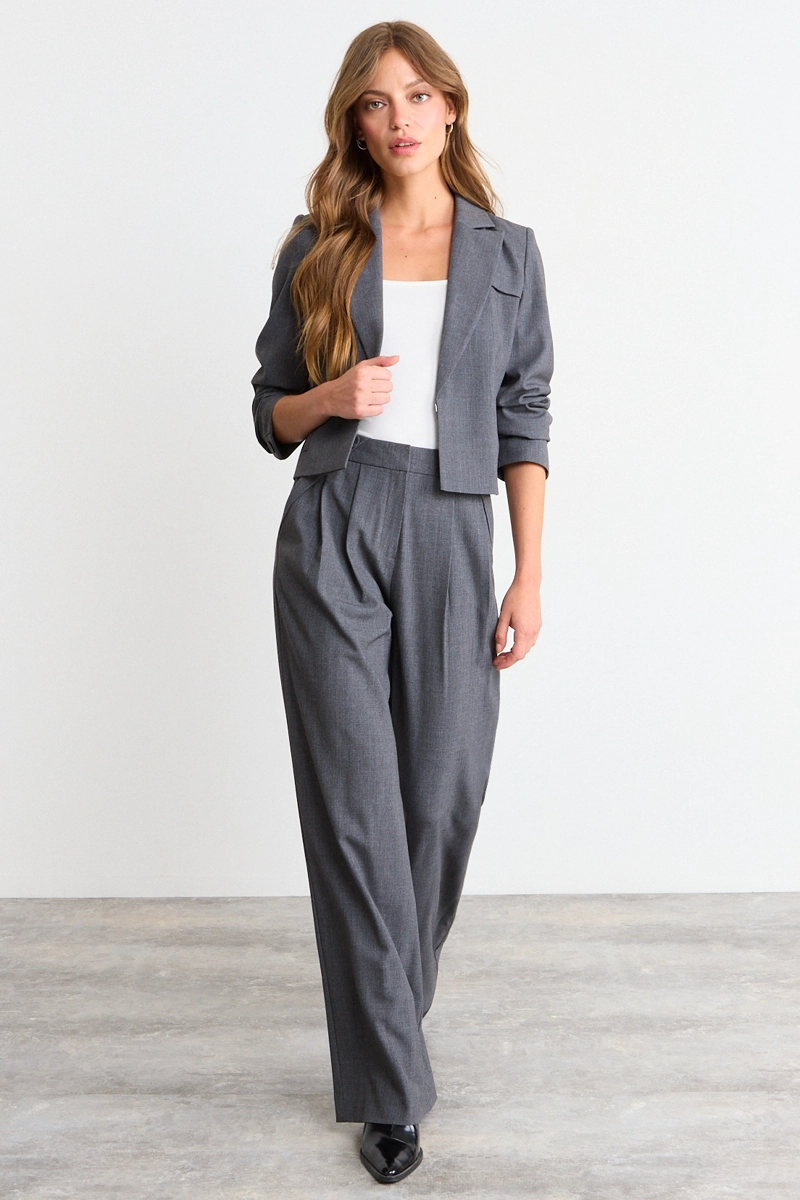 BLAZER LISO GRIS MUJER IO - 4