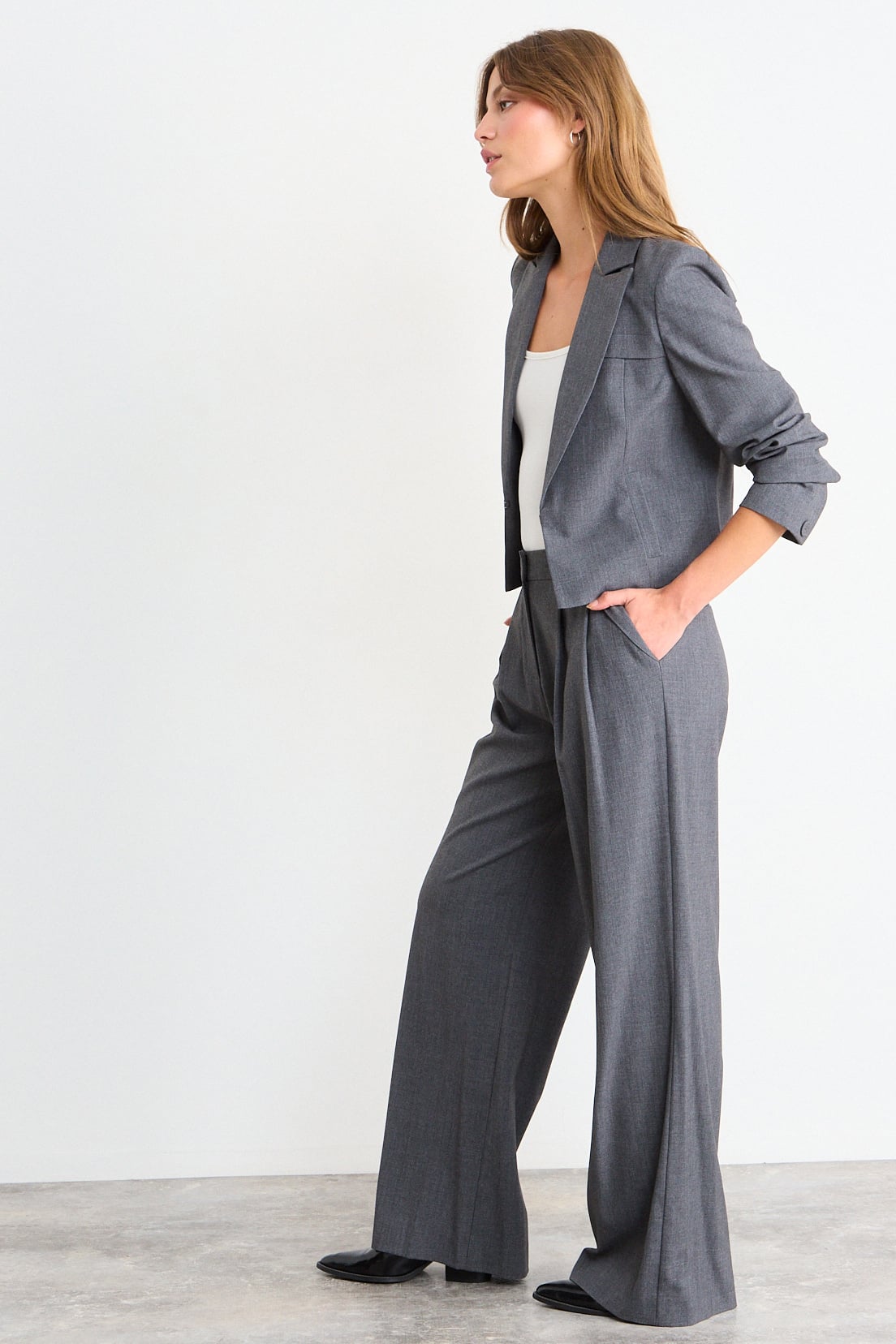 BLAZER LISO GRIS MUJER IO - 5