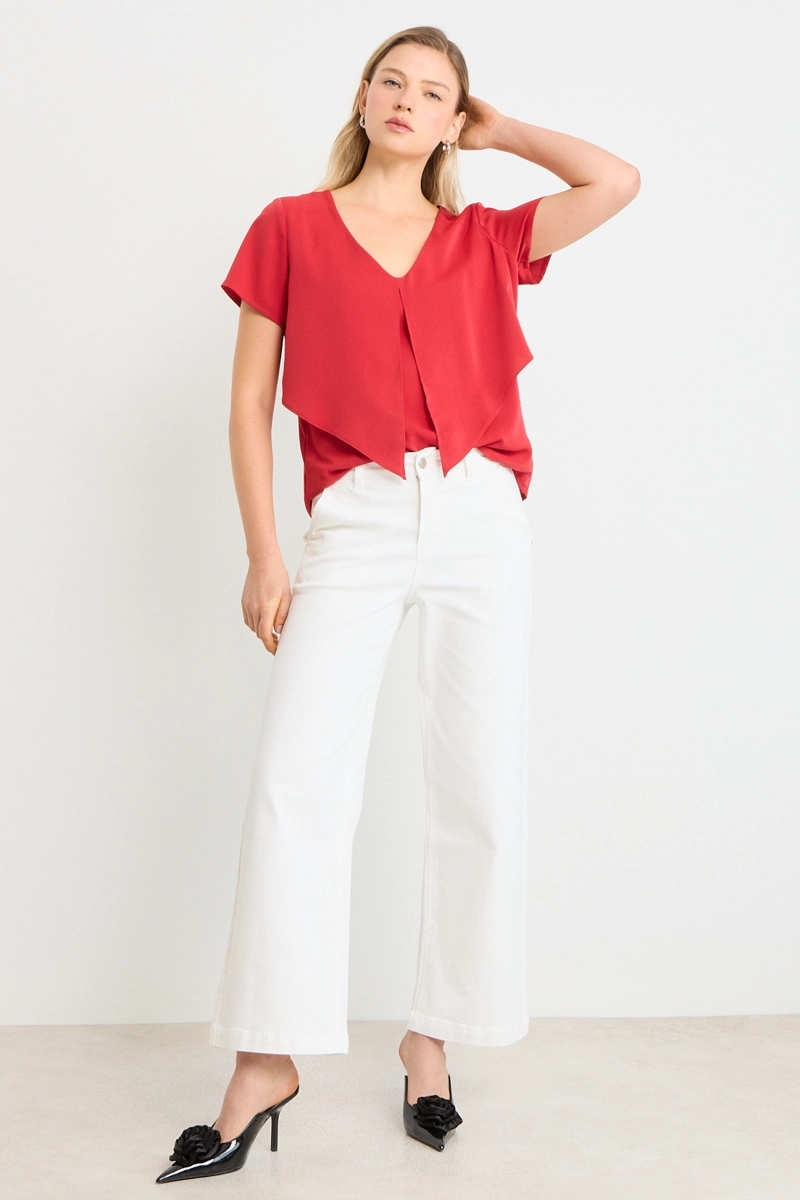 BLUSA LISA ROJO MUJER ASH - 4