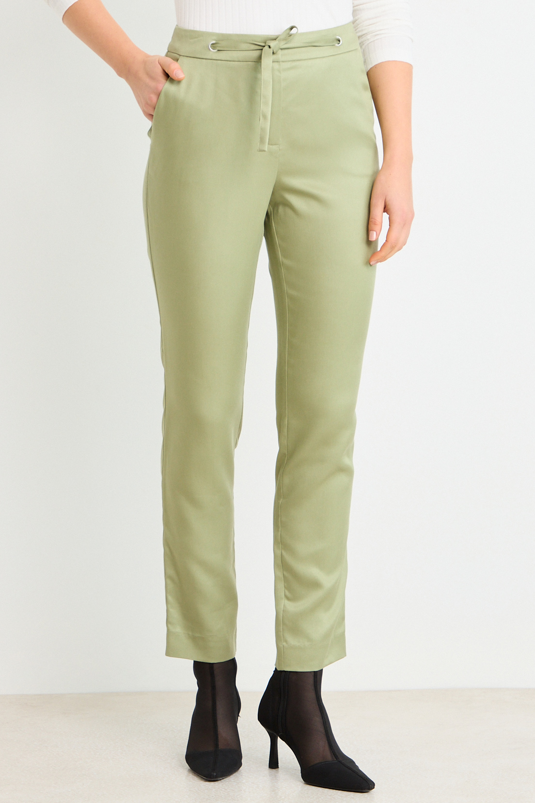 PANTALON LISO VERDE OLIVA MUJER ASH - 2