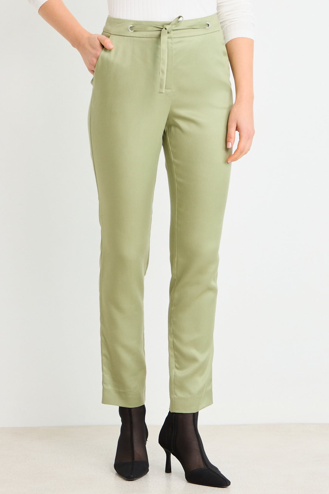PANTALON LISO VERDE OLIVA MUJER ASH - 2