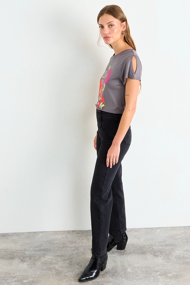 POLERA ESTAMPADA GRIS MUJER IO - 5