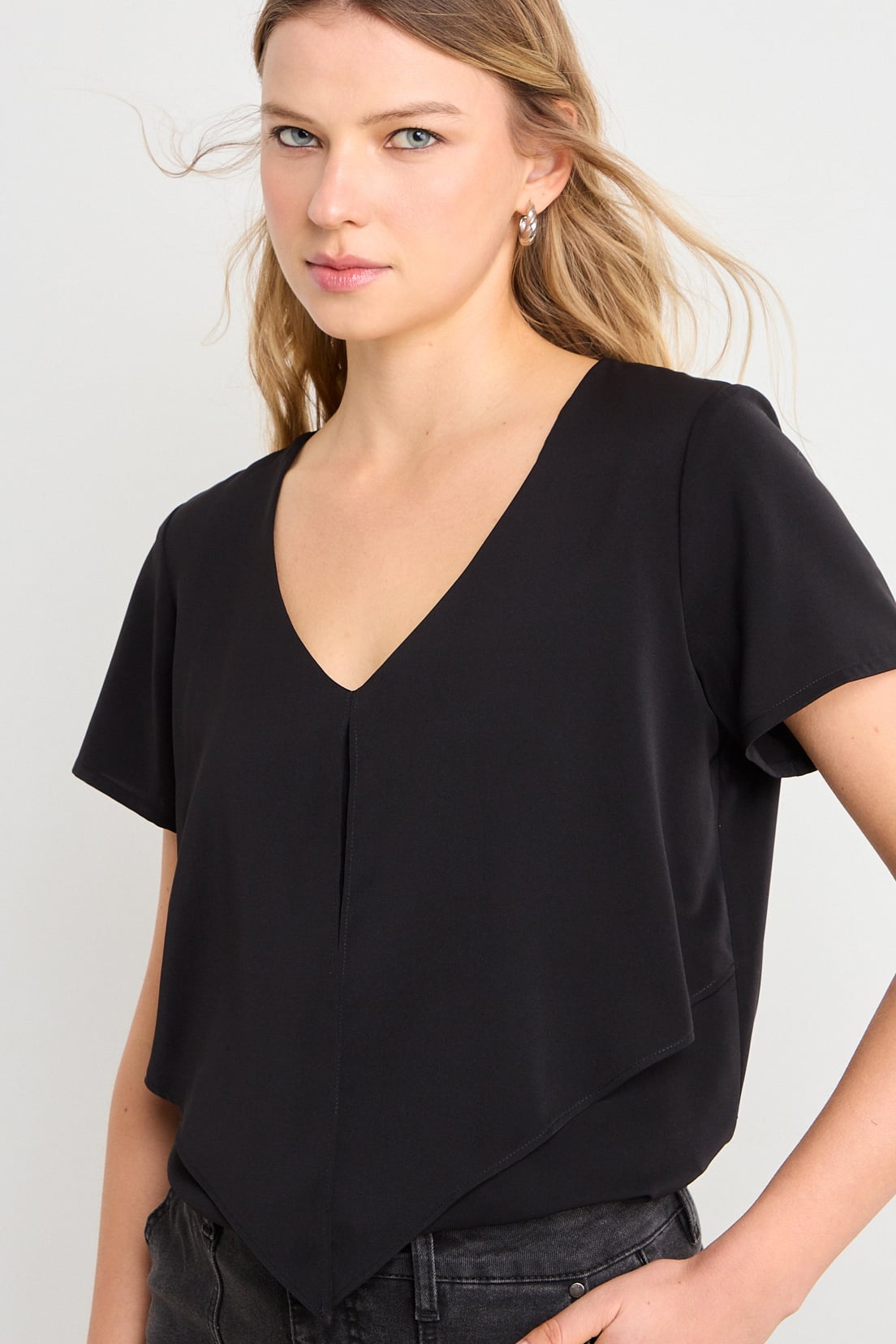 BLUSA LISA NEGRO MUJER ASH - 1