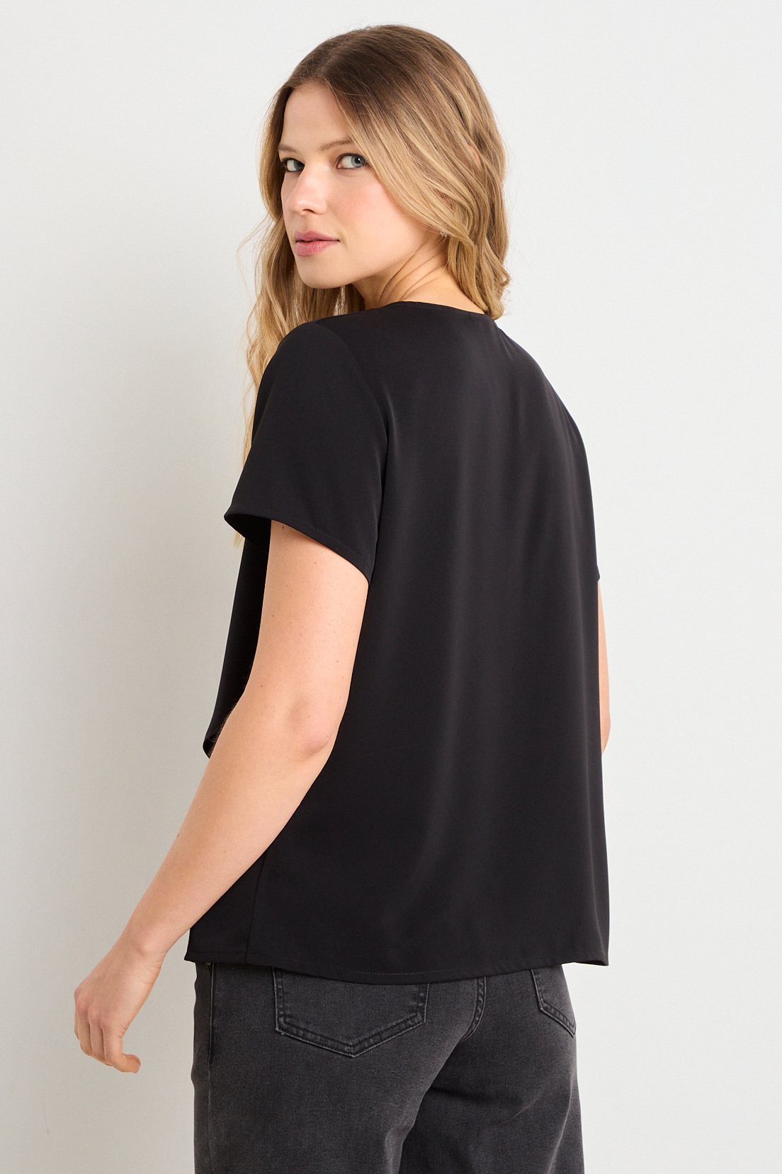 BLUSA LISA NEGRO MUJER ASH - 3