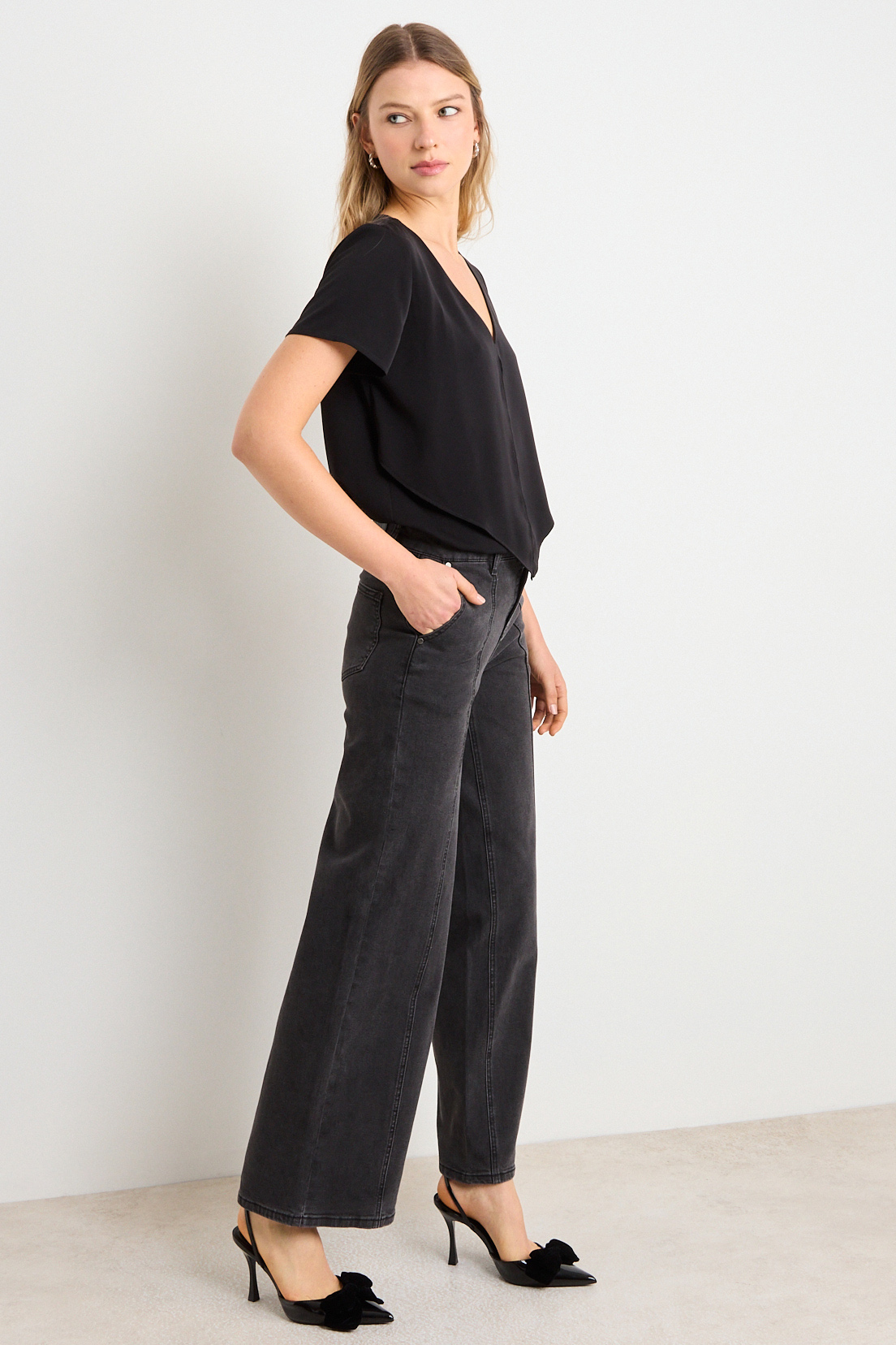 BLUSA LISA NEGRO MUJER ASH - 4