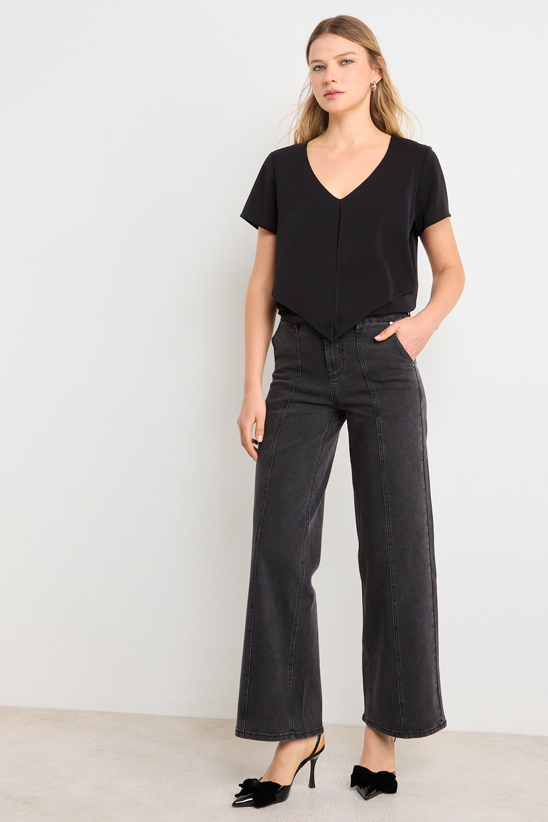 BLUSA LISA NEGRO MUJER ASH - 5