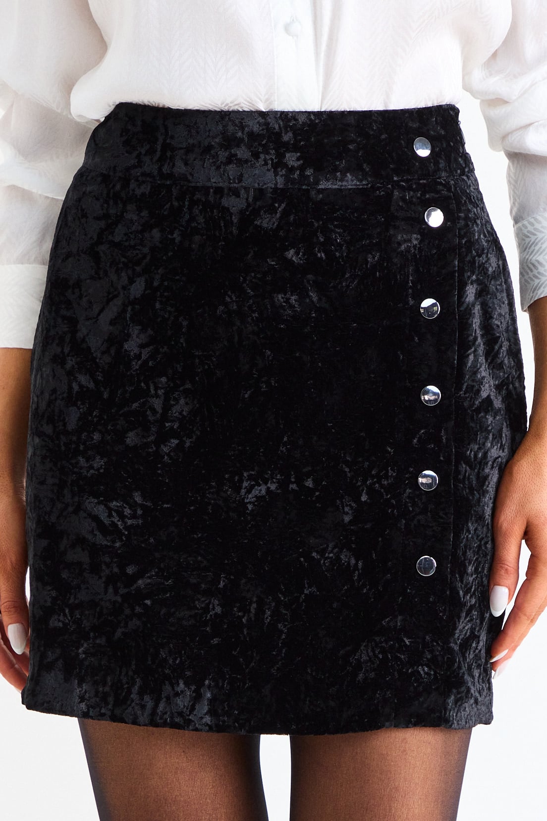 FALDA CORTA VELVET NEGRO MUJER ASH - 3