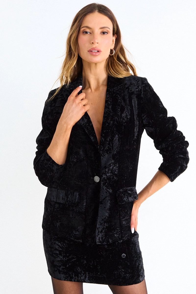 BLAZER VELVET NEGRO MUJER ASH - 1