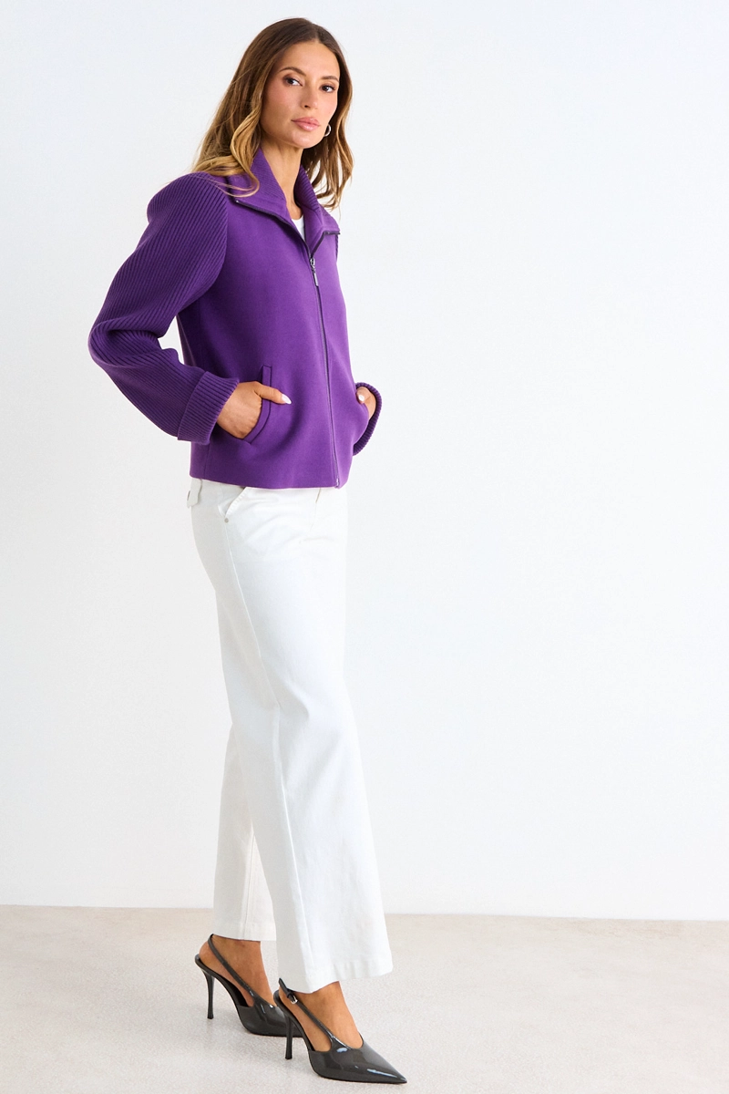 CASACA LISA CON CIERRE MORADO MUJER ASH - 5