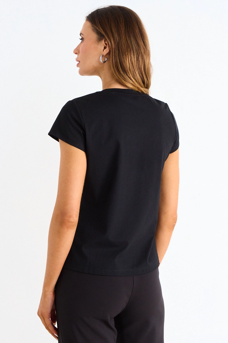 POLERA MANGA CORTA NEGRO MUJER ASH - 3