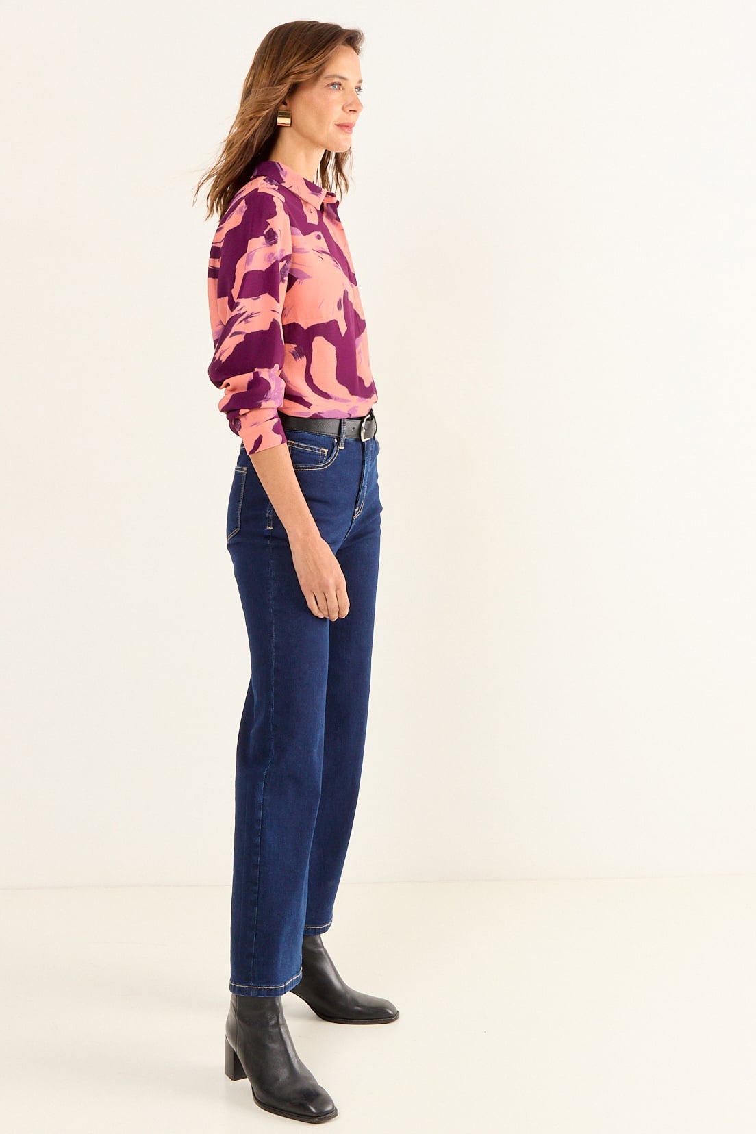 BLUSA CAMISERA ESTAMPADA MORADO MUJER MAGRIFFE - 4