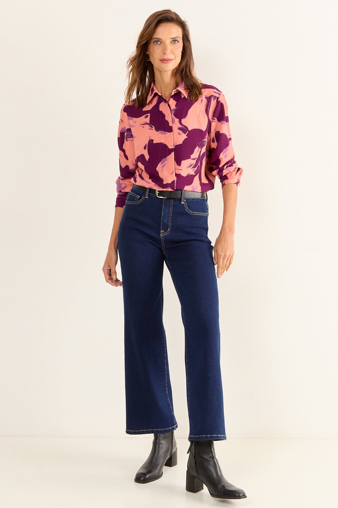 BLUSA CAMISERA ESTAMPADA MORADO MUJER MAGRIFFE - 5