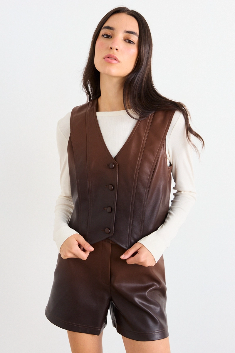 GILET LISO CAFE  MUJER IO - 2