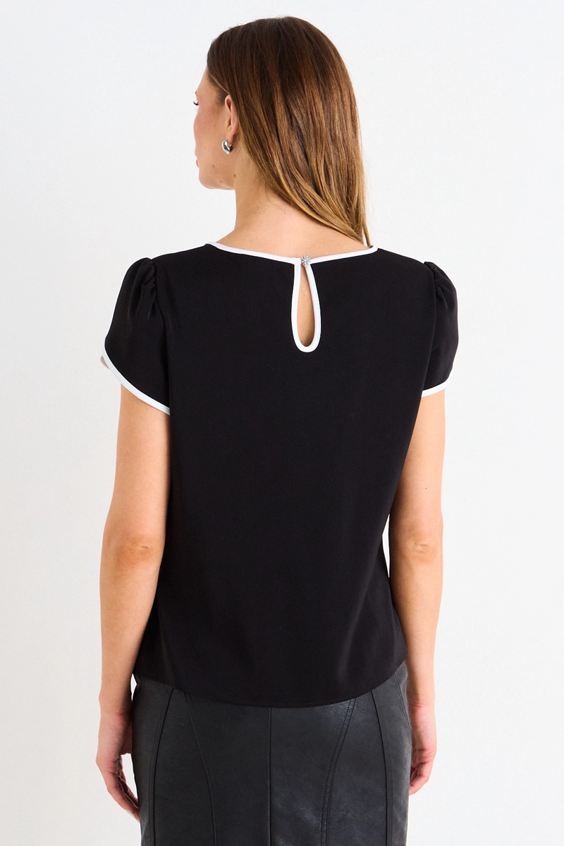 BLUSA LISA SEMIFORMAL NEGRO MUJER ASH - 3