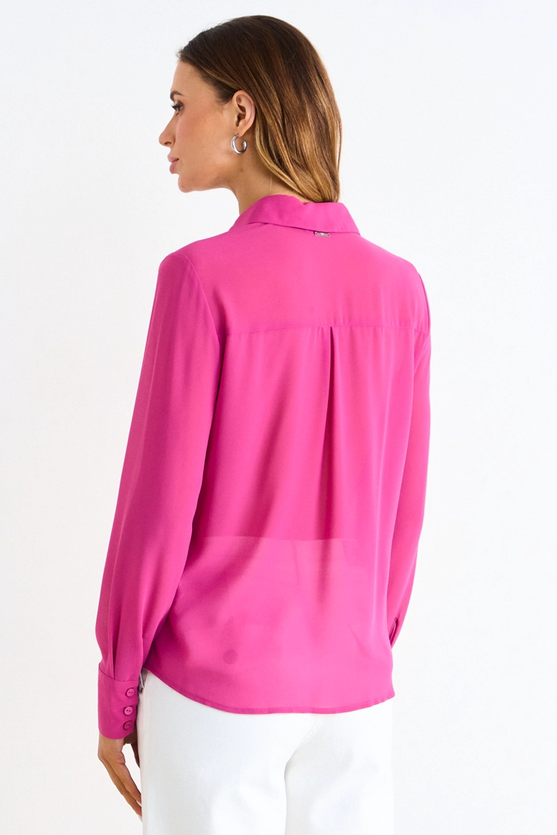 BLUSA CAMISERA MANGA LARGA FUCSIA MUJER ASH - 3