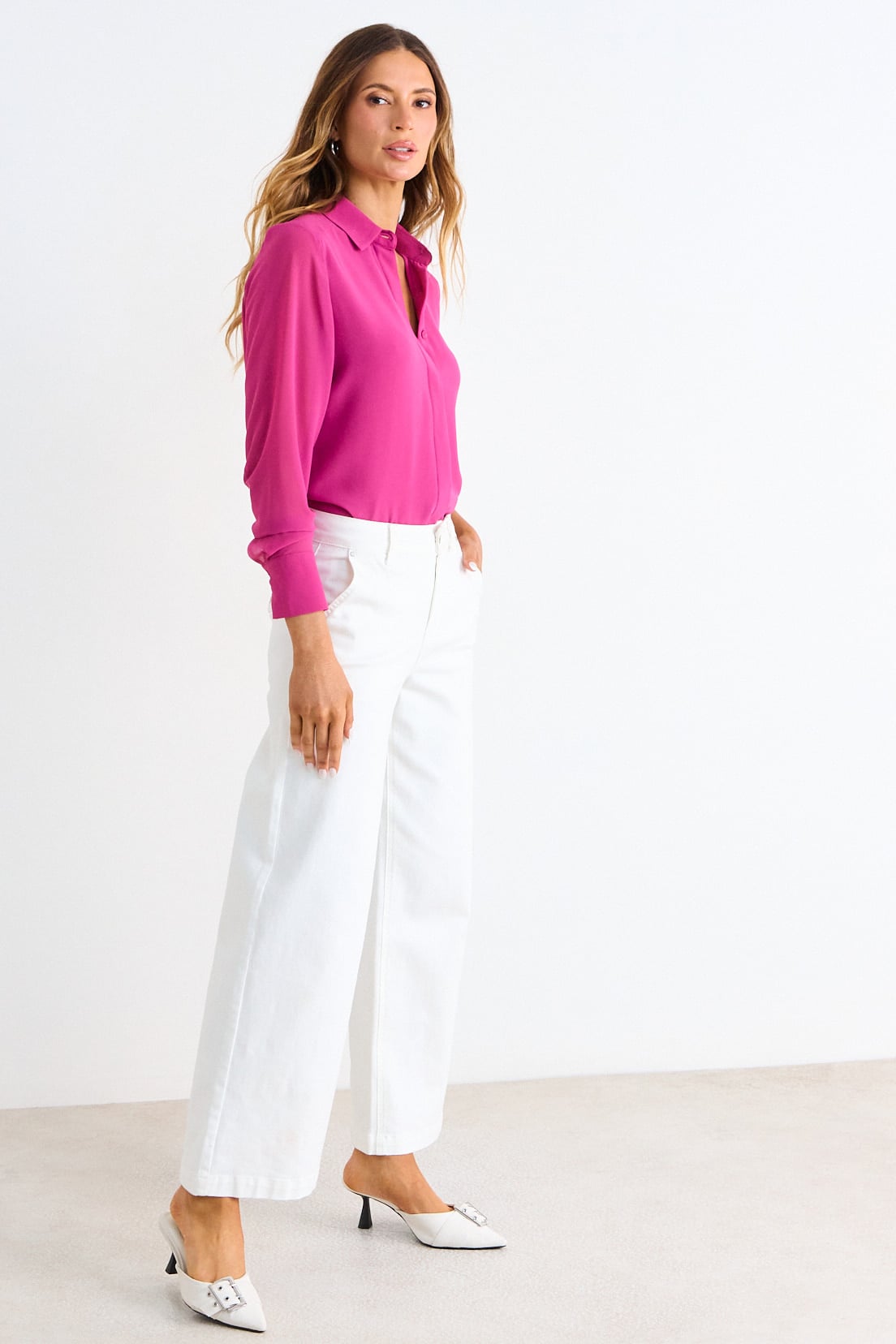 BLUSA CAMISERA MANGA LARGA FUCSIA MUJER ASH - 5
