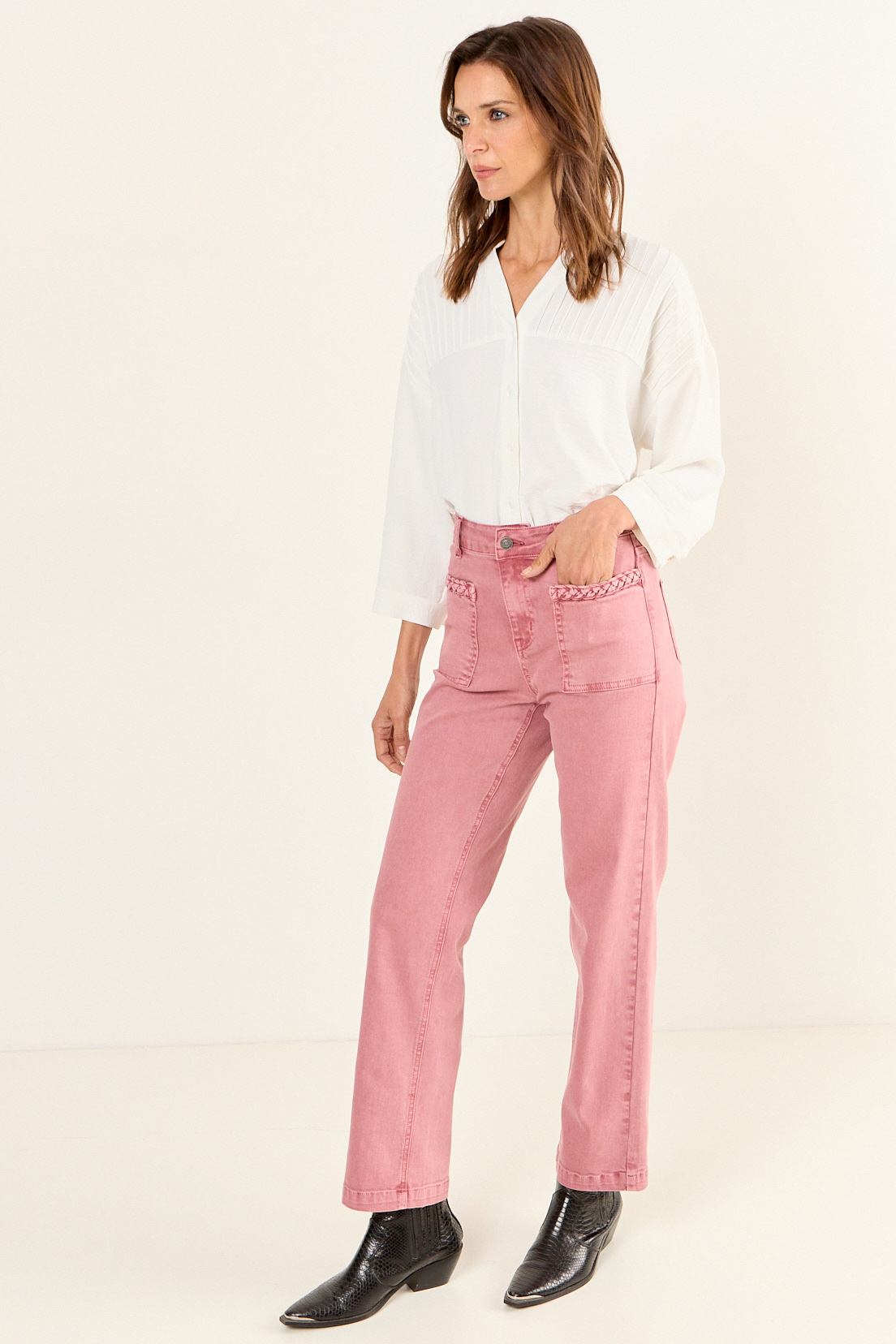 JEANS WIDE ROSA MUJER MAGRIFFE - 5