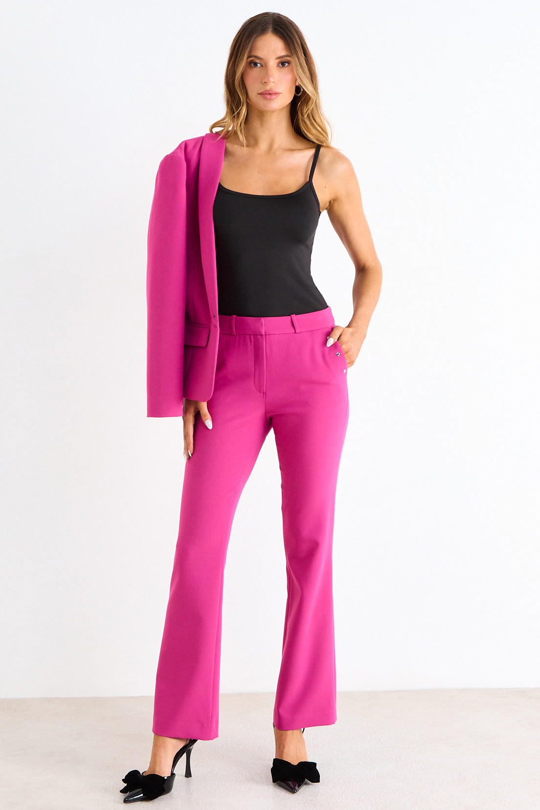PANTALON RECTO LISO FUCSIA MUJER ASH - 1
