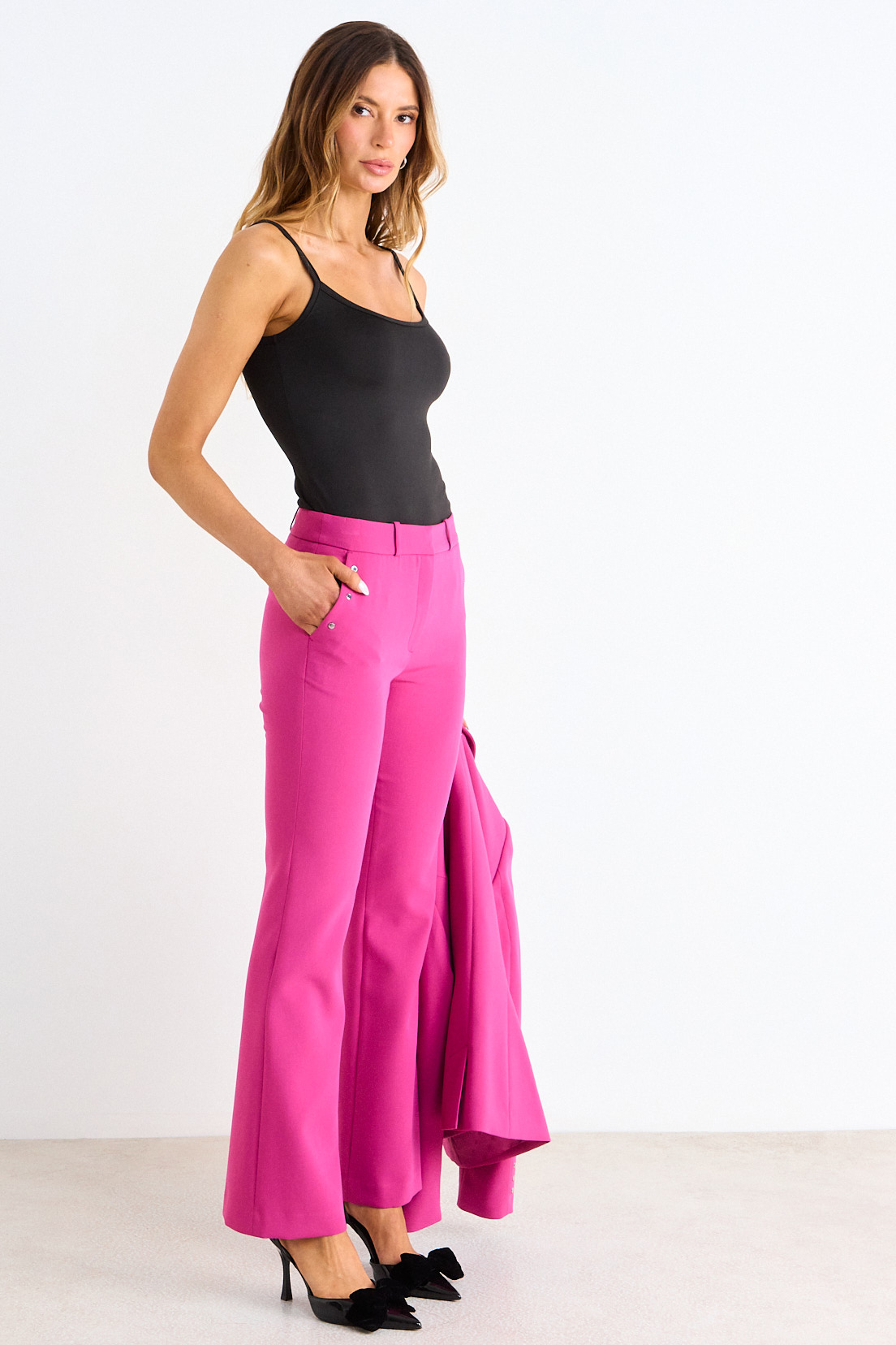 PANTALON RECTO LISO FUCSIA MUJER ASH - 5