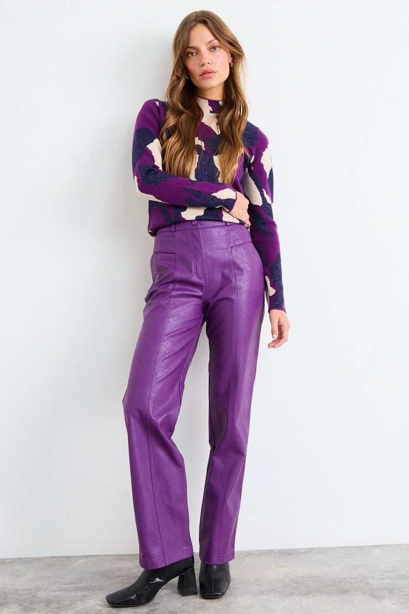 PANTALON LISO MORADO MUJER IO - 1