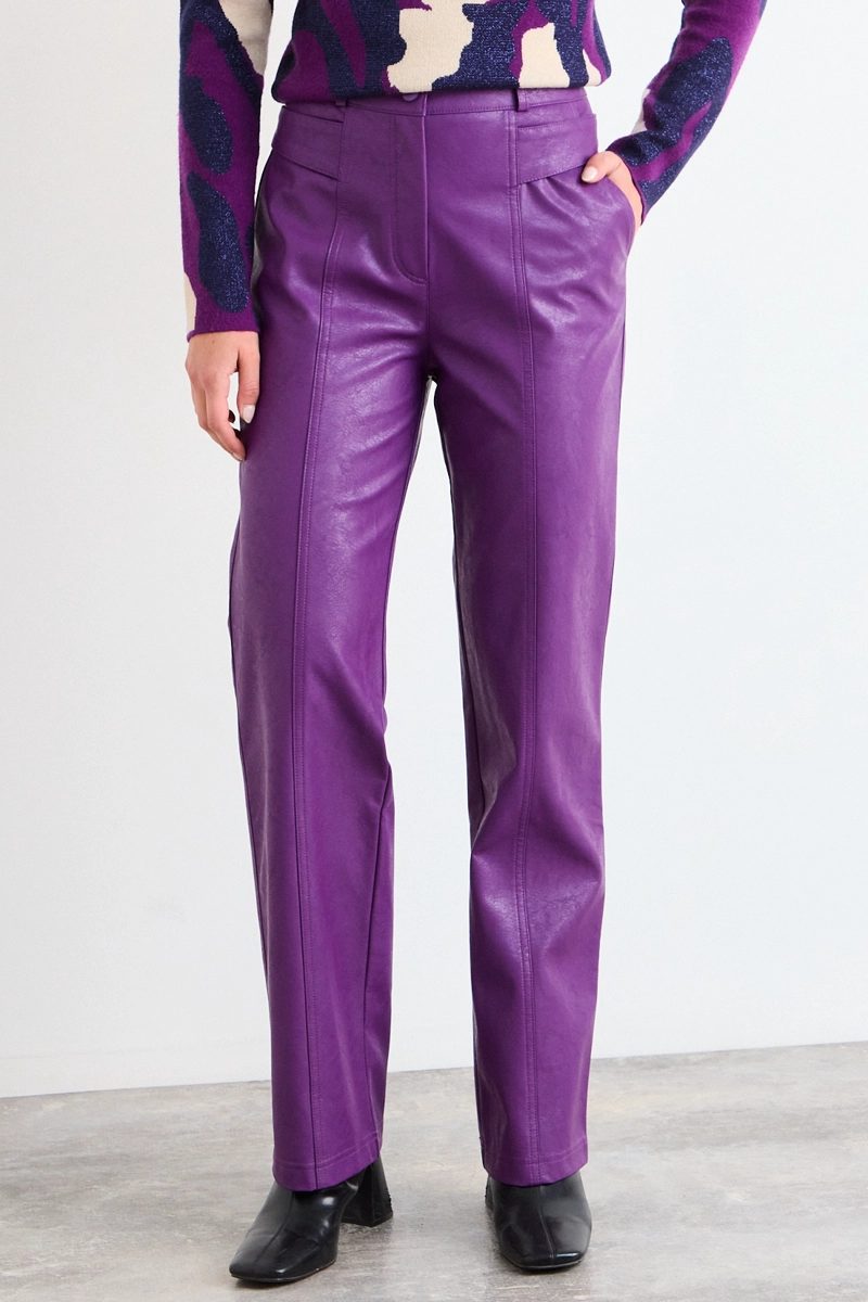 PANTALON LISO MORADO MUJER IO - 2