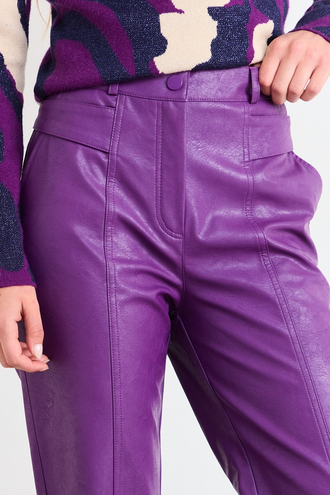 PANTALON LISO MORADO MUJER IO - 3
