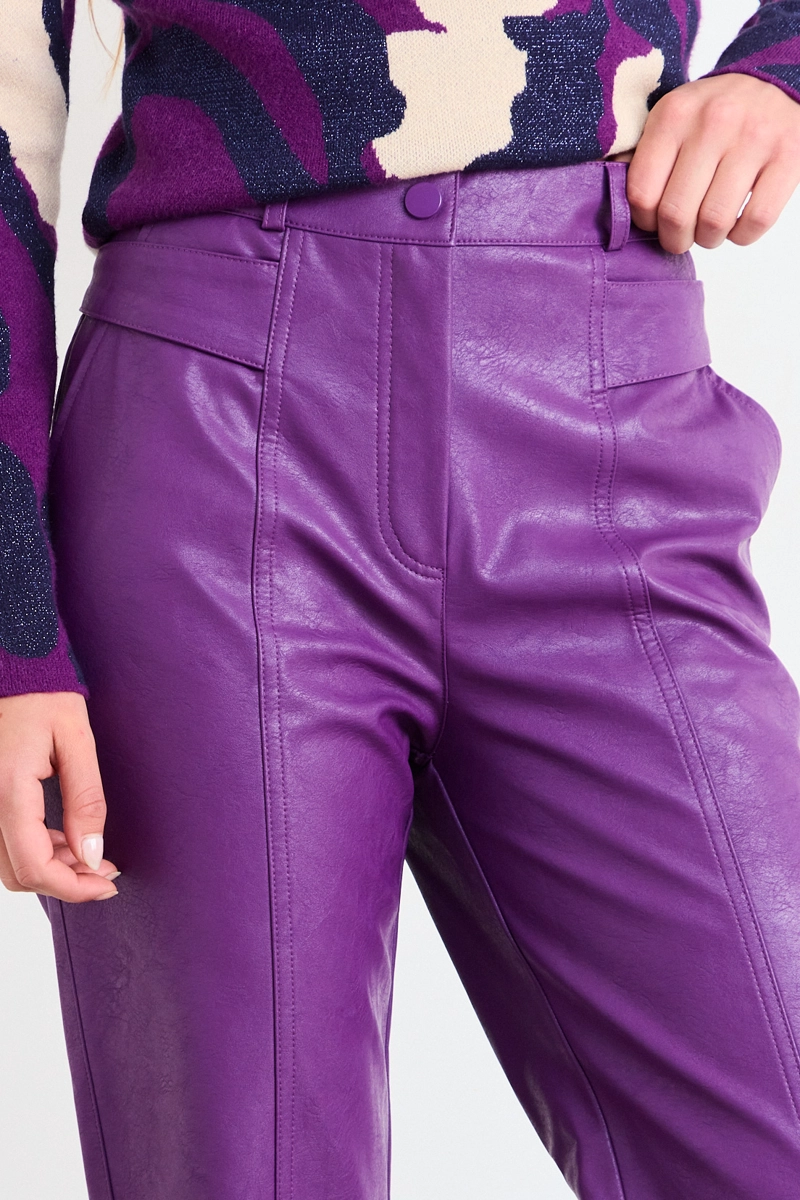 PANTALON LISO MORADO MUJER IO - 3