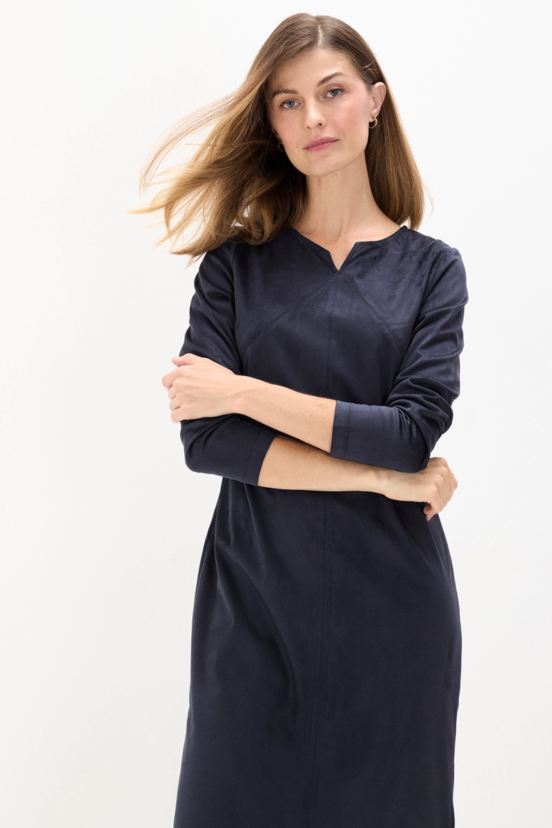 VESTIDO SUEDE AZUL MUJER MAGRIFFE - 3