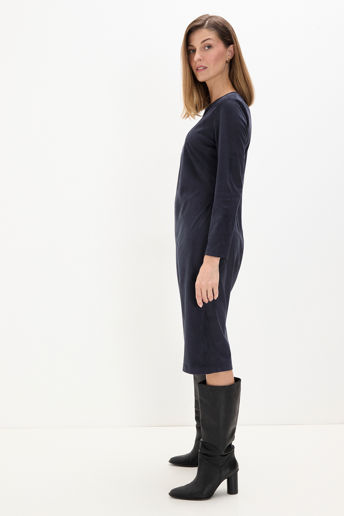VESTIDO SUEDE AZUL MUJER MAGRIFFE - 4