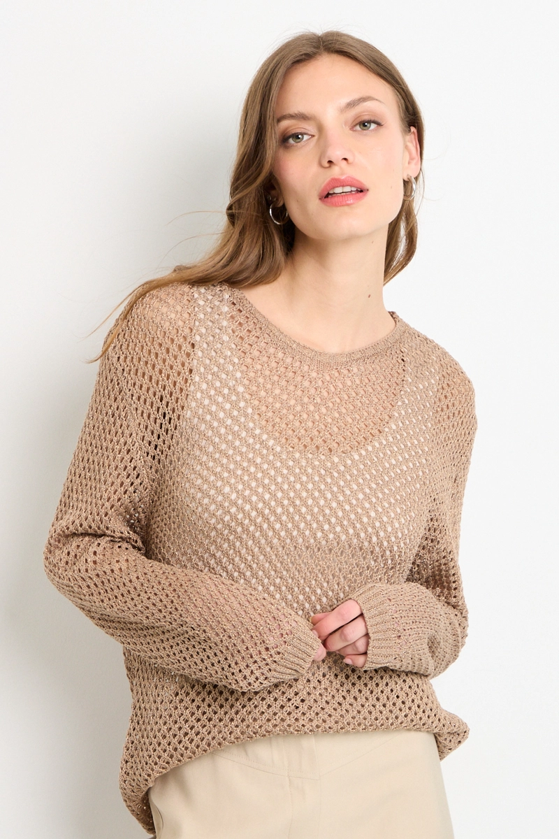 SWEATER LISO BEIGE MUJER IO - 1