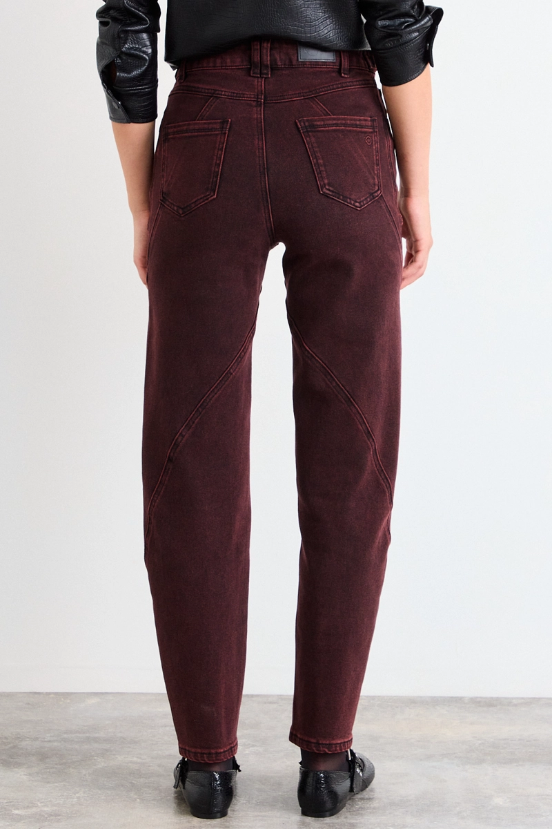 JEANS LISO BURDEOS MUJER IO - 4