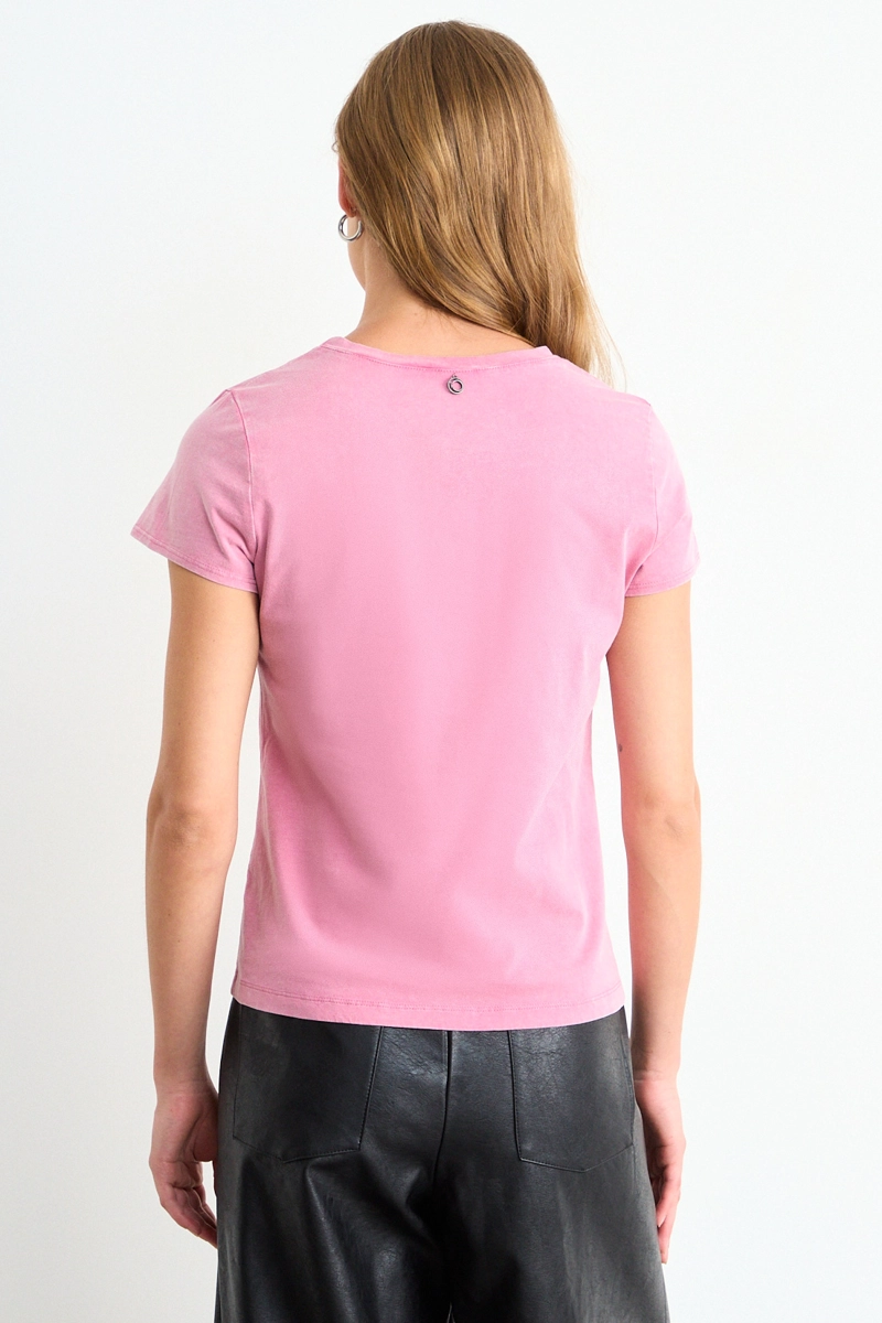 POLERA ESTAMPADA ROSA MUJER IO - 3
