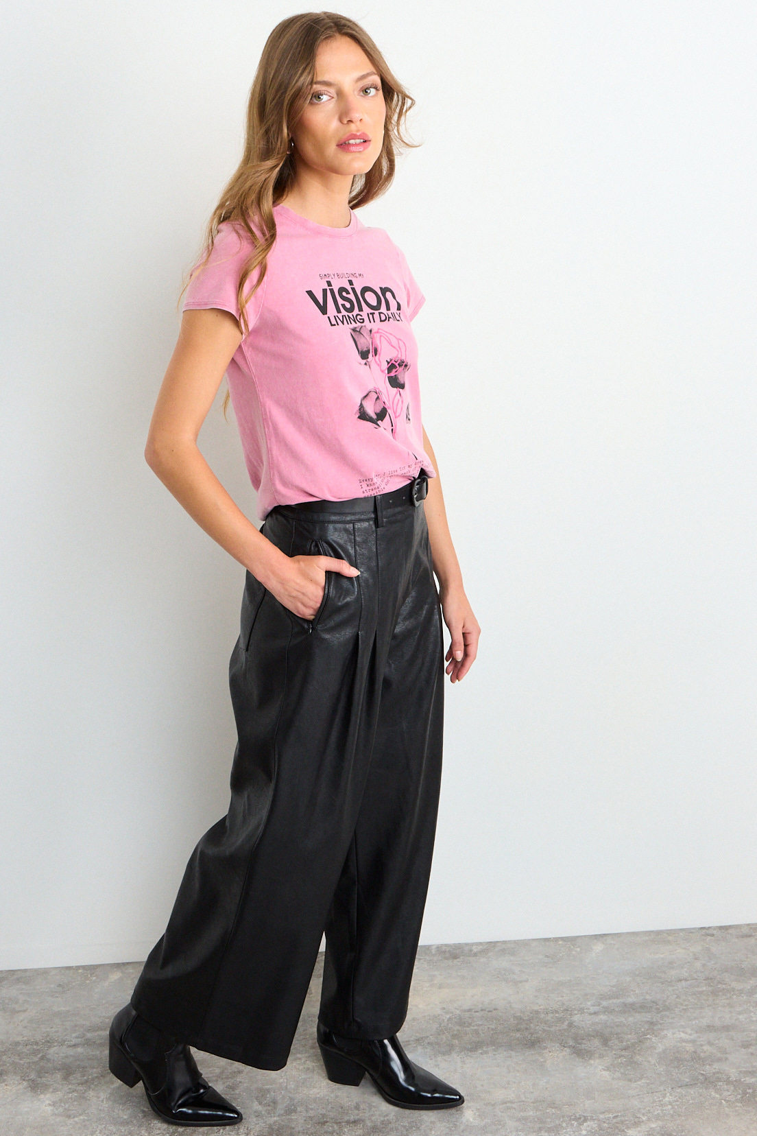 POLERA ESTAMPADA ROSA MUJER IO - 5