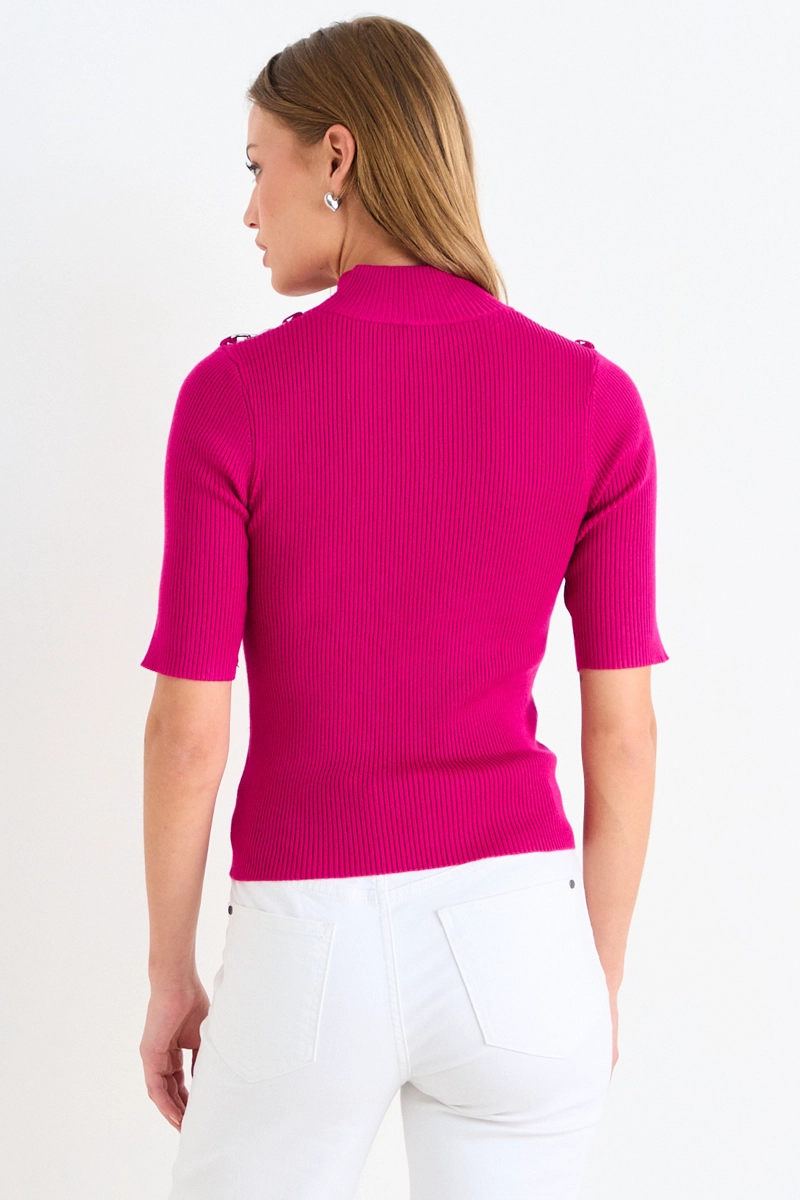 POLERA TEJIDA FUCSIA MUJER ASH - 3