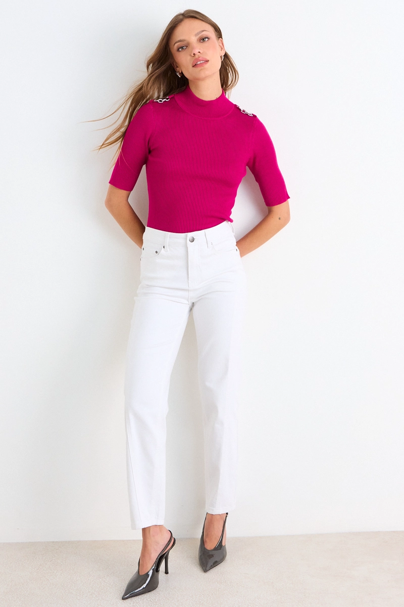 POLERA TEJIDA FUCSIA MUJER ASH - 4