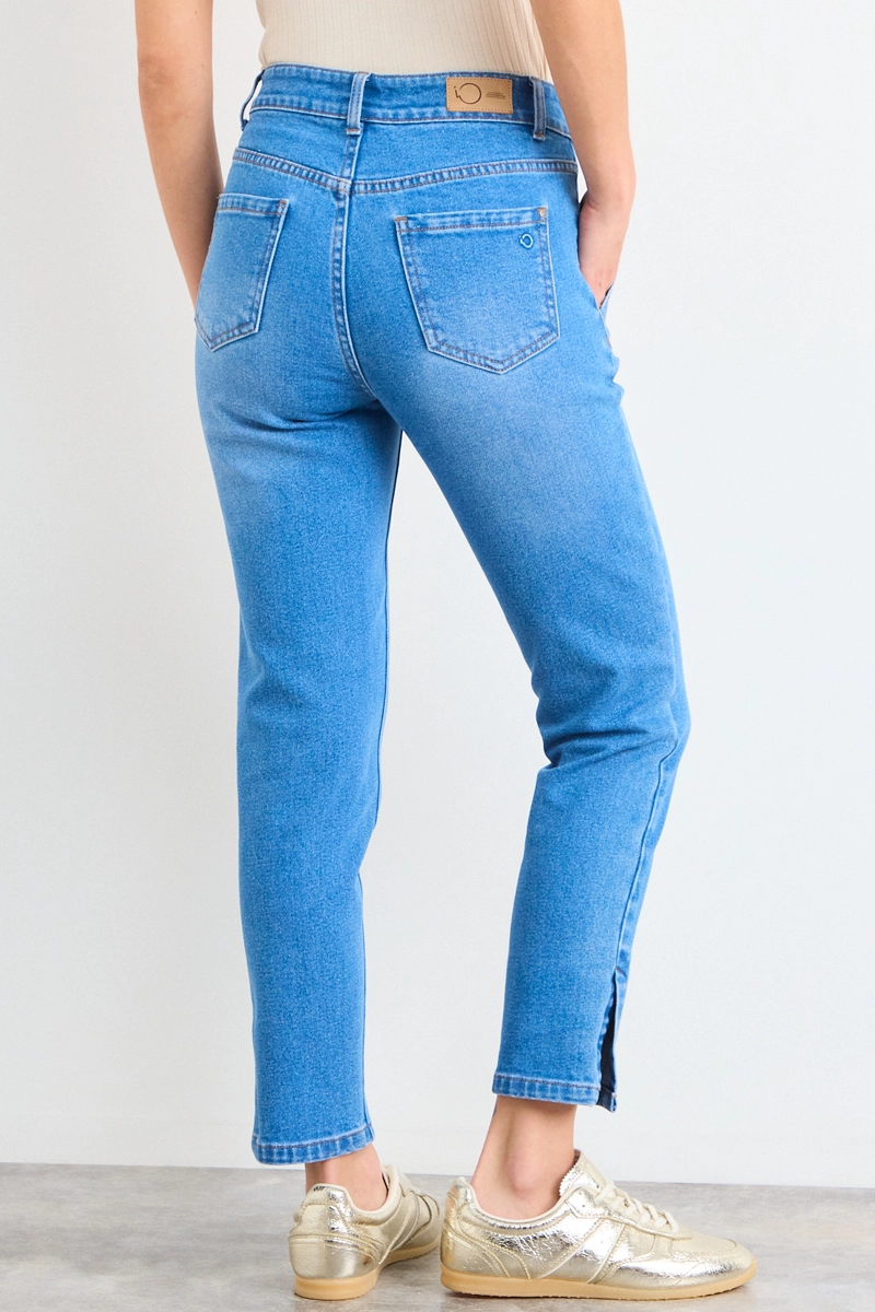 JEANS LISO CELESTE MUJER IO - 4