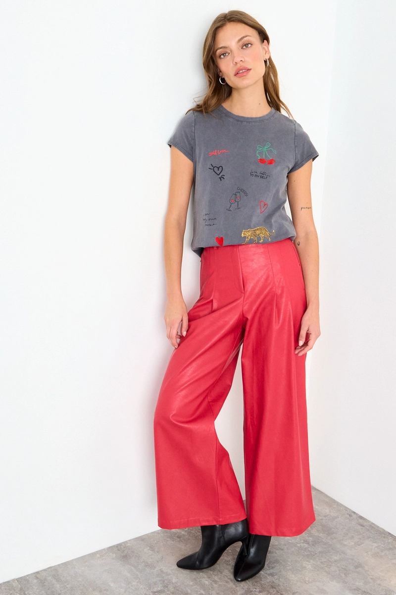 POLERA ESTAMPADA GRIS MUJER IO - 4