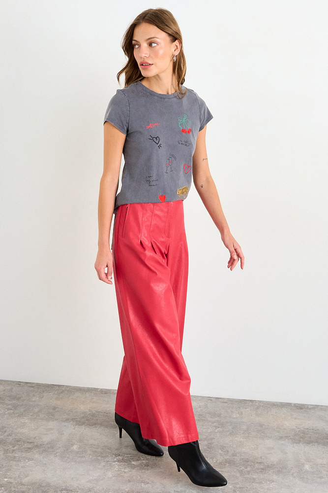 POLERA ESTAMPADA GRIS MUJER IO - 5