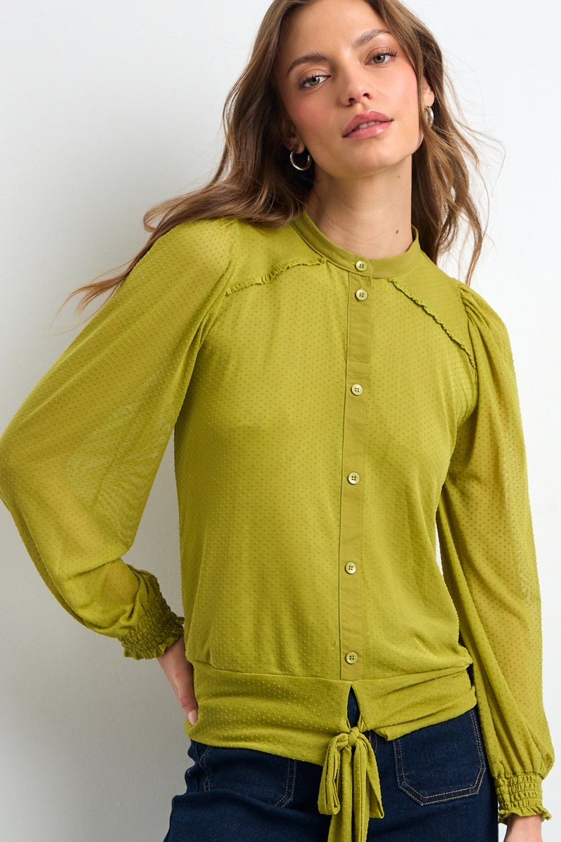 BLUSAS MANGA LARGA VERDE MUJER IO - 1